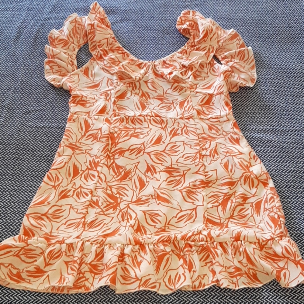 D&M Orange and Beige Sundress